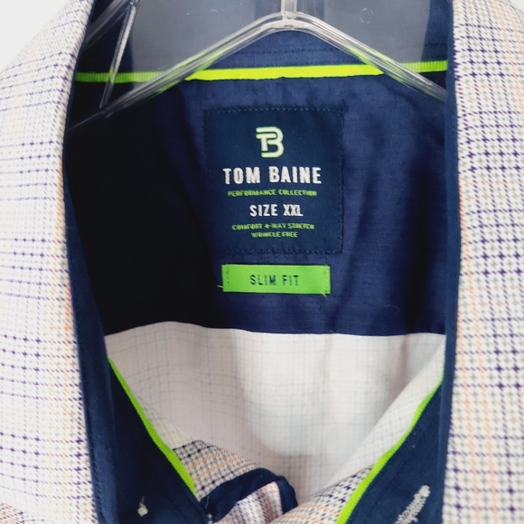 Tom Baine Men’s 2XL Performance Collection Stretch Fabric Slim Fit Shirt - Picture 5 of 5